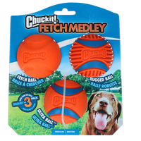 Chuckit! - Fetch Medley - 3Er Ballset - GrößE M - Hundespielzeug - Apportieren