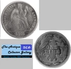 1876 Silver US Philadelphia Mint Seated Liberty Dime🪙Type 4🪙Dent