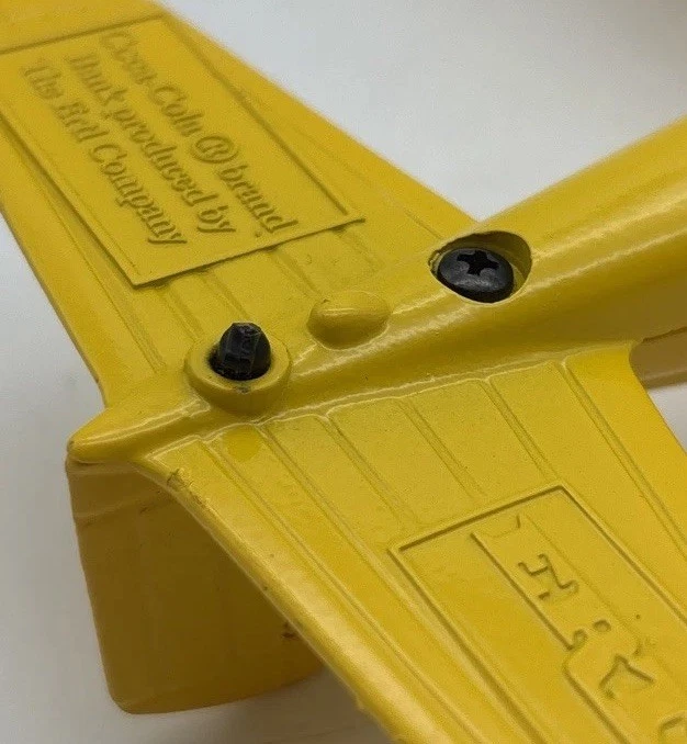 COCA COLA  Airplane Bank ERTL NC46239 DIE CAST COLLECTIBLE Yellow and Red Read - Image 4 of 4