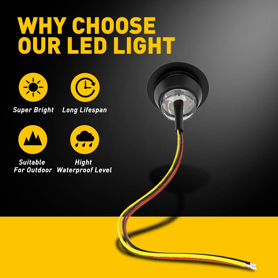 20x Doble Color Redondo Ámbar Rojo LED Luces Laterales Marcadoras Remolque Camión Bala 12V Foto 2 de 4