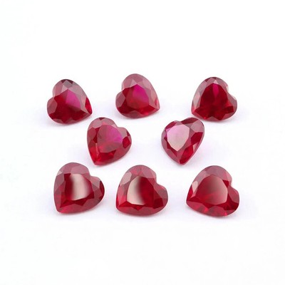 6 MM 20 Pcs Lot Certified Burmese Red Ruby Heart Cut Natural Gemstones