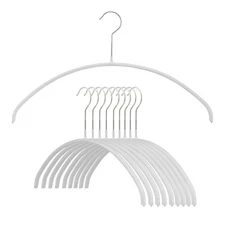 Set of 10 White by Reston Lloyd Euro Narrow Clothing Hangers Space Saving