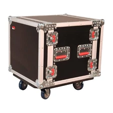 Gator Cases GTOUR10UCAST 10U ATA Wood Flight Rack Case 17" Deep w/ Casters