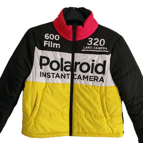 Polaroid Puffer Jacket Womens Forever 21 Instant Camera Size UK Medium Zipped - Picture 13 of 20