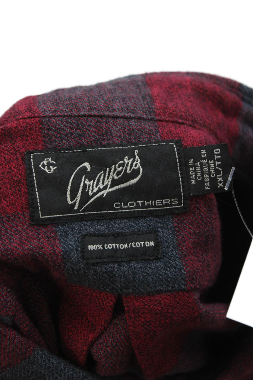 Grayers Mens Button Front Collared Gingham Shirt … - image 4