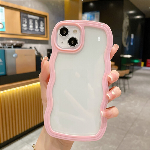 Cute Wavy Frame Phone Case For iPhone 15 Pro Max 14 12 13 Shockproof Clear Cover - Bild 17 von 22