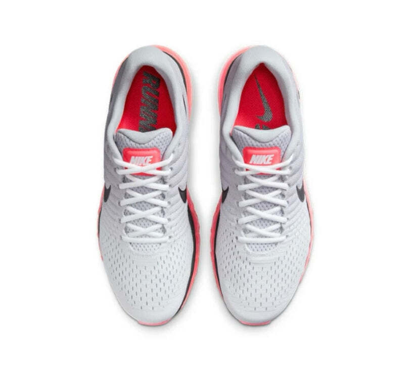 Nike Air Max 2017 Wolf Grey Hot Punch Red Black Cool 849559-106 sz