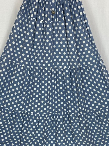 Womens Elasticated Bardot Off Shoulder Polka Dot Summer Ladies Long Maxi Dress - Picture 14 of 23