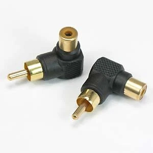 RCA Male/Female Right Angle Adapter, Black - Picture 1 of 1
