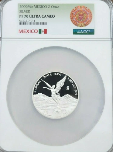 2009 MEXICO SILVER LIBERTAD 2 ONZA NGC PF 70 ULTRA CAMEO EXTREMELY RARE REGISTRY