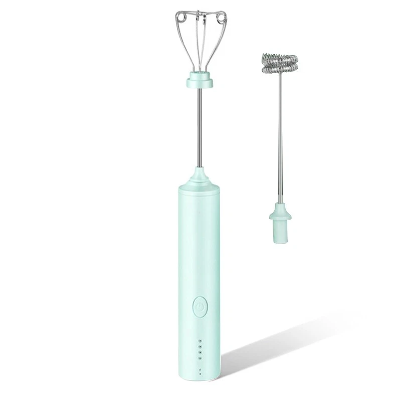Milk Frother Cordless Electric Beater Handheld for 2 Stirred Heads
