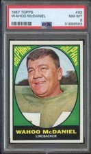 1967 TOPPS #82 WAHOO MCDANIEL PSA 8 (RC) DOLPHINS *INVAJ2546