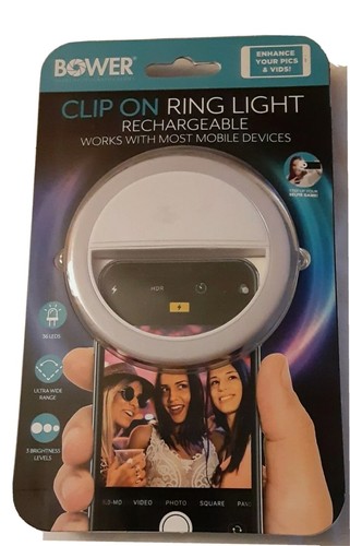 New! Bower Rechargeable Clip-On 36 LED Ring Light/For Smart Phones.Free Shipping - 第 1/2 張圖片