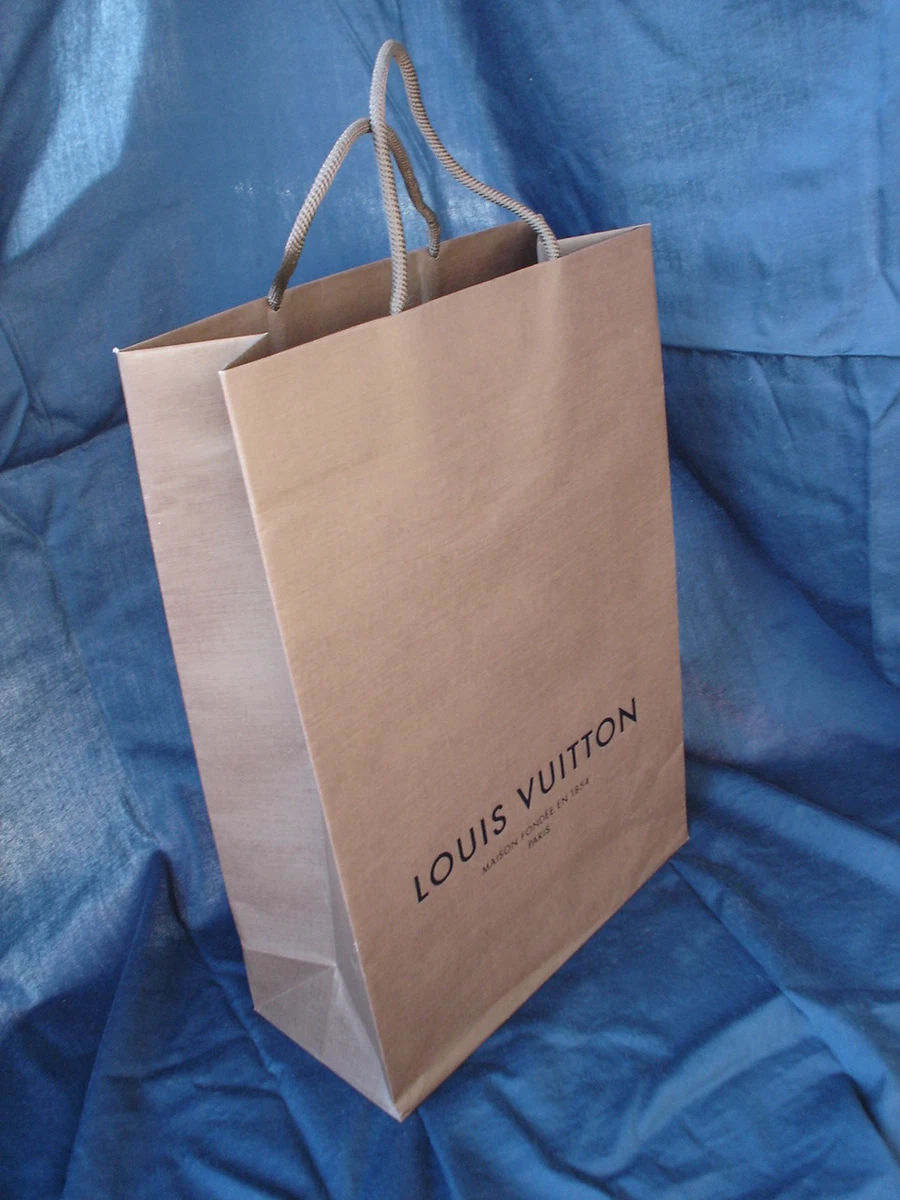 Authentic LOUIS VUITTON Brown Paper Gift Bag, Rope Handles 14.1 x 9.75 x  4.25