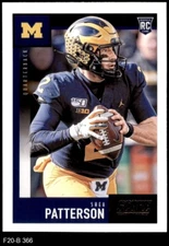 2020 Score #366 Shea Patterson Chiefs RC Michigan 8 - NM/MT