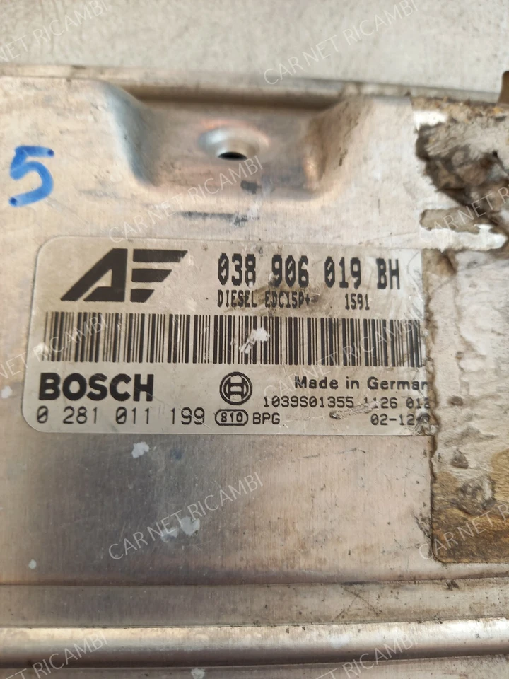 038906019BH 0281011199 BOSCH EDC15P+ CENTRALINA MOTORE VW SHARAN 1.9 TDI 96 KW - Immagine 3 di 4