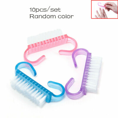 Pack of 10Pcs Random Nail Art Dust Clean Cleaning Brush Manicure Pedicure Tool