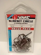 Vmc 7381CB Sureset Circle Hooks Black Nickel Fishing Hooks 4/0 - 25 Pieces