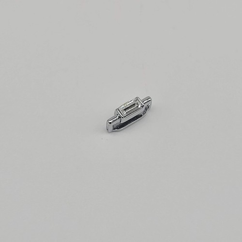 KEEP Collective "April Birthstone" Emerald Cut Clear Crystal Silver Slide Charm - Picture 6 of 10