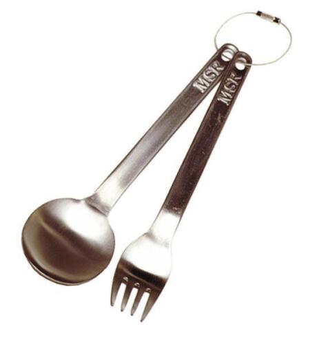 MSR forcella e cucchiaio in titanio | cucchiaio e forchetta | posate da campeggio | maiale ultraleggero - Foto 1 di 1