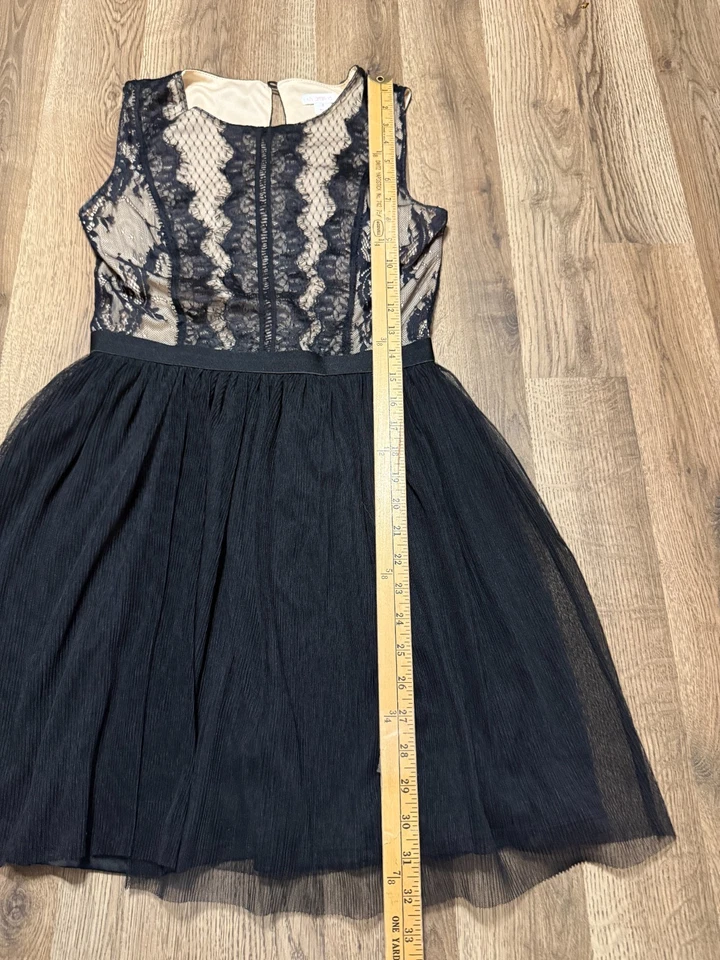 Xhilaration Dress, Youth Girls Size Small, Black Tan, Lace, Zip up Back - Image 4 of 4
