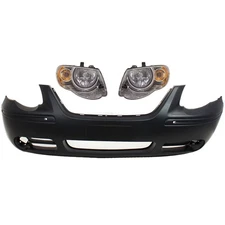 Bumper Cover Kit with Headlight For 2005-2007 Chrysler Town & Country Front 3Pc