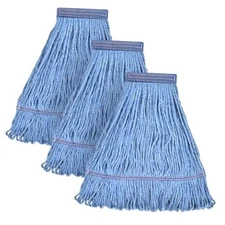 Matthew Cleaning Heavy Duty Mop Head Commercial 3 Count (Pack of 1) Blue
