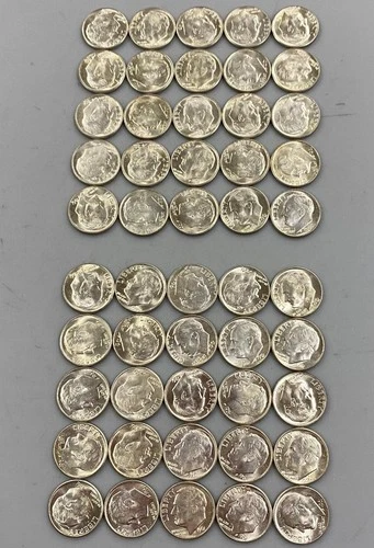 50 1961 D BU US 90% Silver Roosevelt 10c L23778