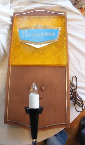 Vintage 1965 Lighted Burgermeister Beer Sign 24 inches long - 2 AVAILABLE