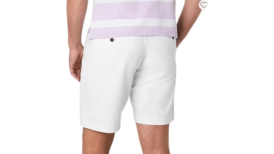 St. John's Bay Men's 9" Mid Rise Stretch Fabric Chino Shorts White Size W34 - Image 2 of 3