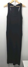 Zara ribbed racer back stretchy midi vest dress size M 12 14 16 black