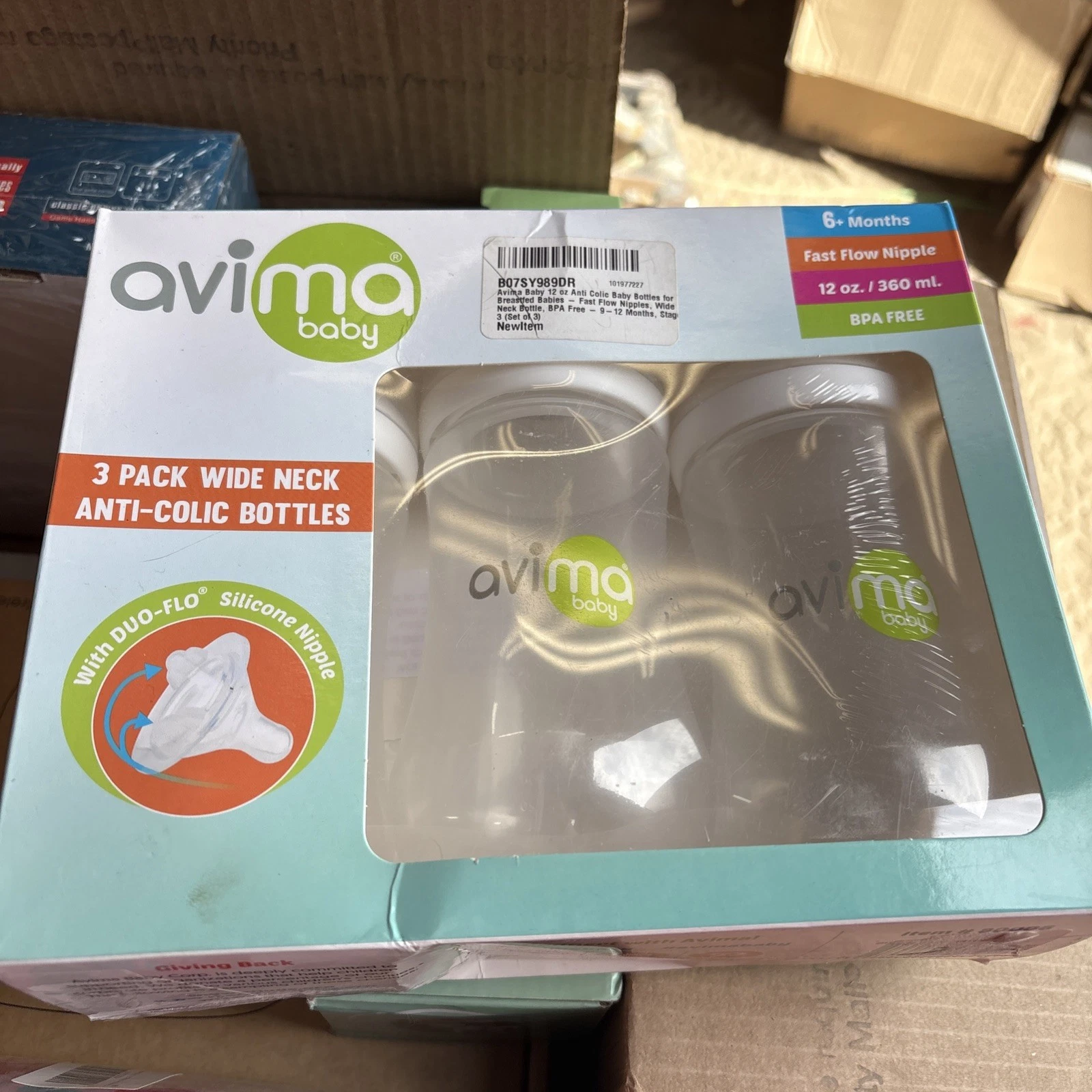 Avima Baby 12 oz Anti Colic Baby Bottles for Breastfed Babies - Fast Flow
Opens in a new window or t