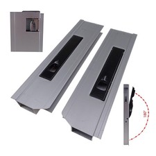 2er Set Bordwandverschluss Alu mit Anschlag 300mm links / rechts 180° Griff