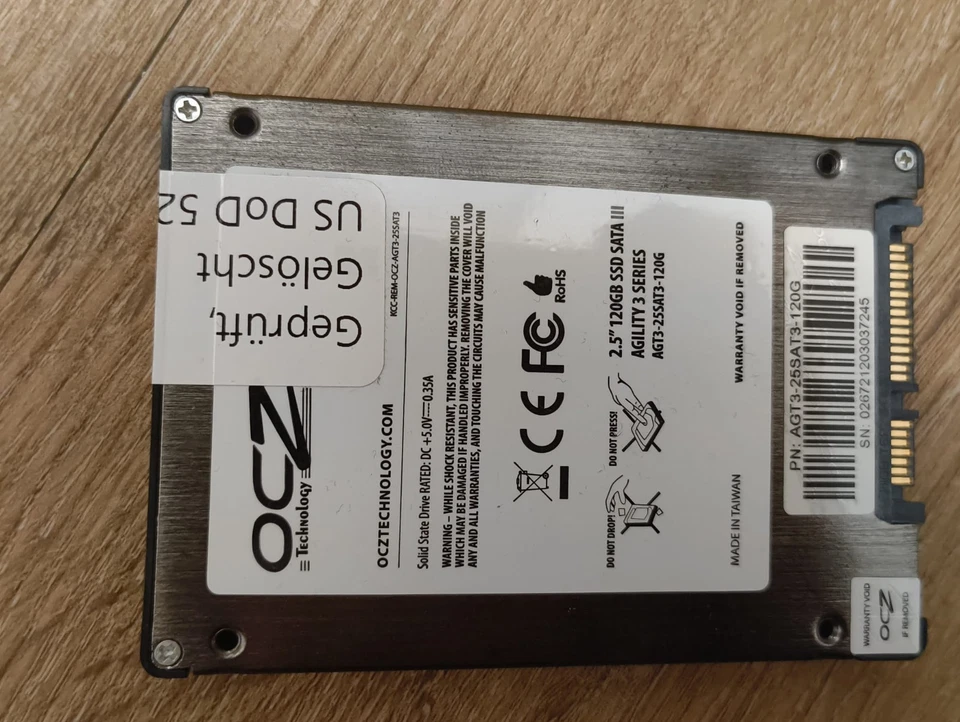 OCZ Agility 3 120GB,Intern - Bild 2 von 2