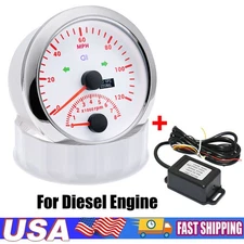 85mm Diesel Engine GPS Speedometer 0-120MPH Tacho Adapter RPM Signal Sensor US