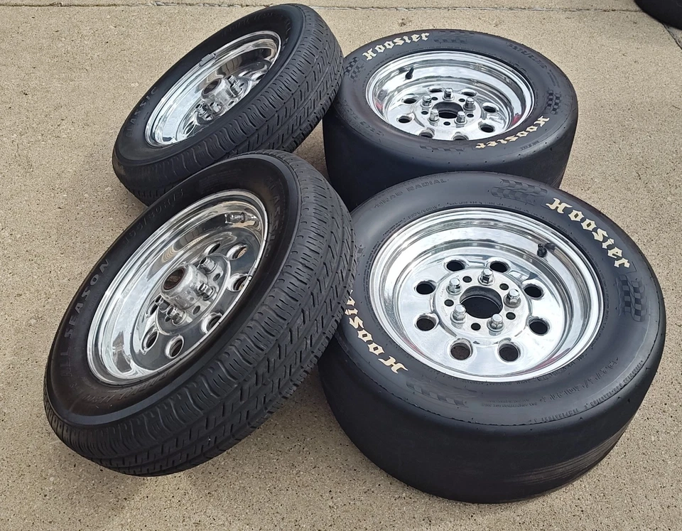 15" Weld DragLite Drag Pack Racing Wheels - 5x114.3 - Drag Lugs Set Included! - Image 2 of 3