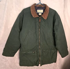 Vintage Eddie Bauer Down Filled Green Work Chore Barn Coat Medium