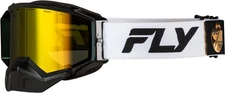 FLY Racing Zone Elite Snow Goggle White/Black Gold Mirror 37-4105