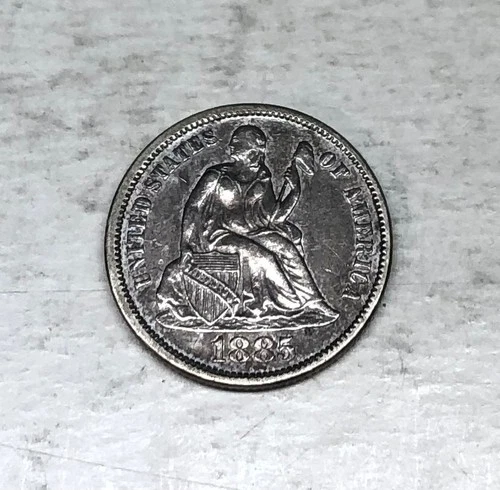 1885 Seated Liberty Dime- Gem AU