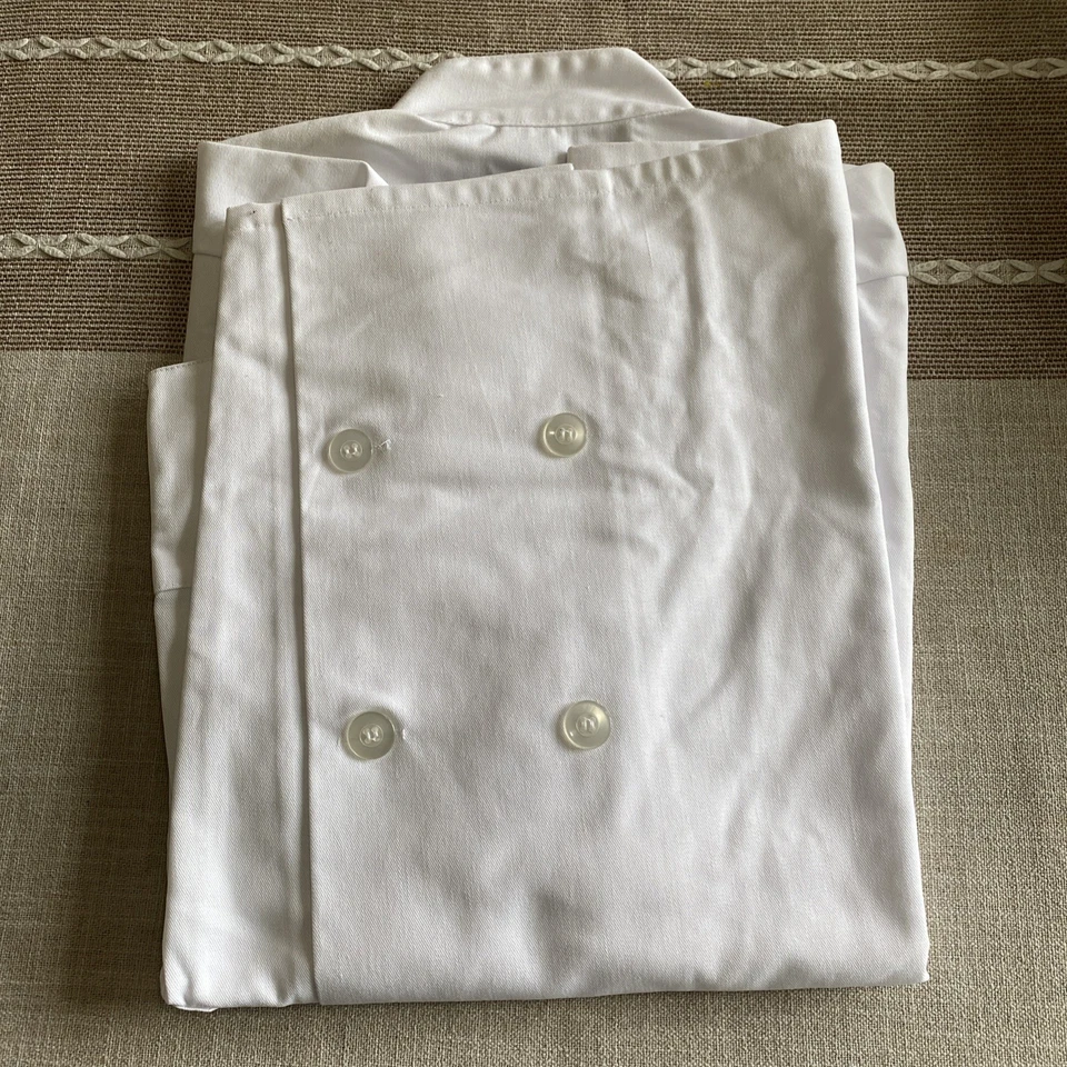 Chef Coat Uncommon Threads Large L White Restaurant Kitchen Uniform Button Up - Image 3 of 4
