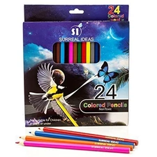 Surreal Ideas Colored Pencils - Set of 24 Pencil Colors from Great for Colorin..