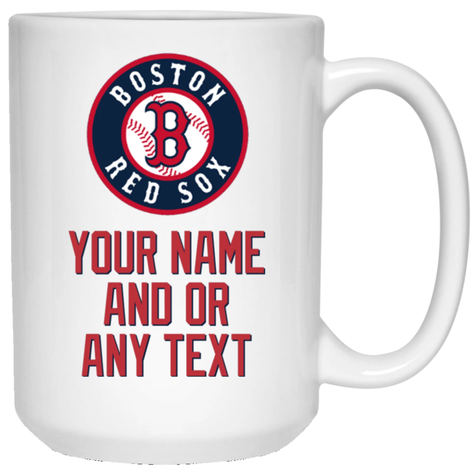 Custom Personalized Boston Red Sox Logo White Ceramic Coffee Mug Cup