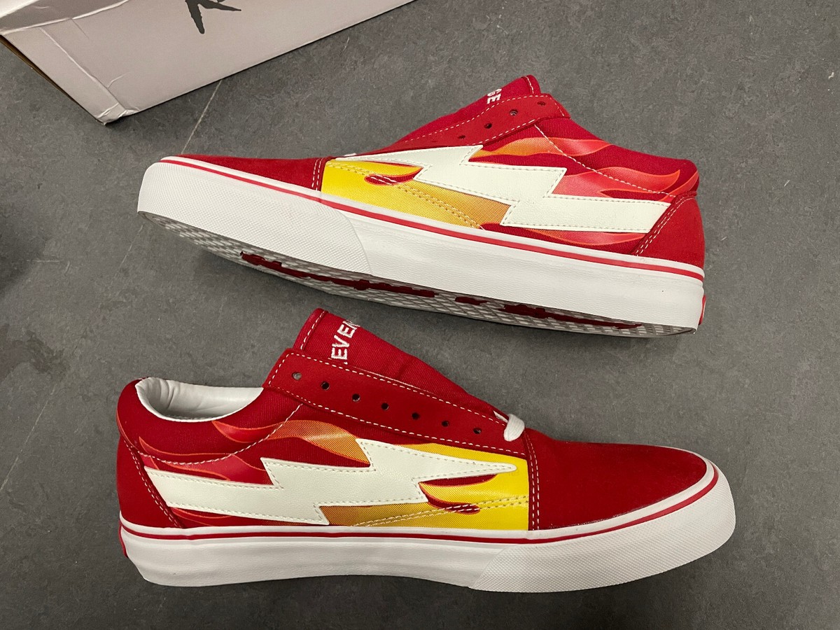 靴 Vans authemntic flame Vans Unisex Logo Flame Authentic Shoes - Black / Fire