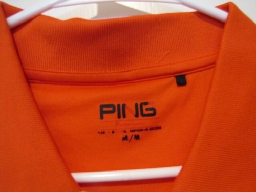 Ping orange and white stripe OK State Swinging Pete golf shirt size Medium - Picture 2 of 4