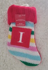 Wondershop Knit Rainbow Stripe Monogram I Mini Stocking New