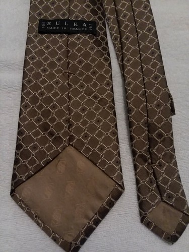 Gorgeous SULKA France 100% Link Silk Neck Tie - Picture 3 of 5