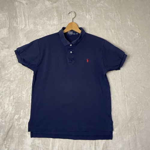 VTG Polo Ralph Lauren Short Sleeve Polo Navy Red Pony Logo Men’s M Golf Preppy