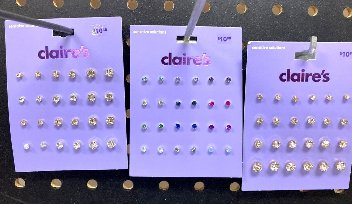 Claire's Girls 12 Pairs of Stud Earrings w/Gemstones Choose  Colors/Gold/Silver