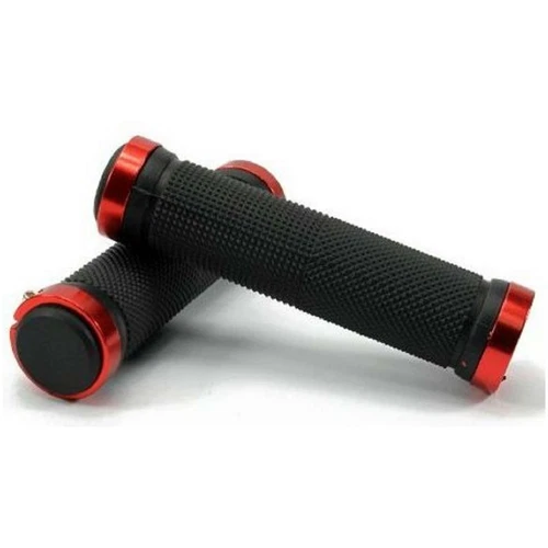 2 Stück Fahrrad Lenkergriffe Double Lock On Mountainbike Fahrradgriff schwarz rot - Bild 1 von 2