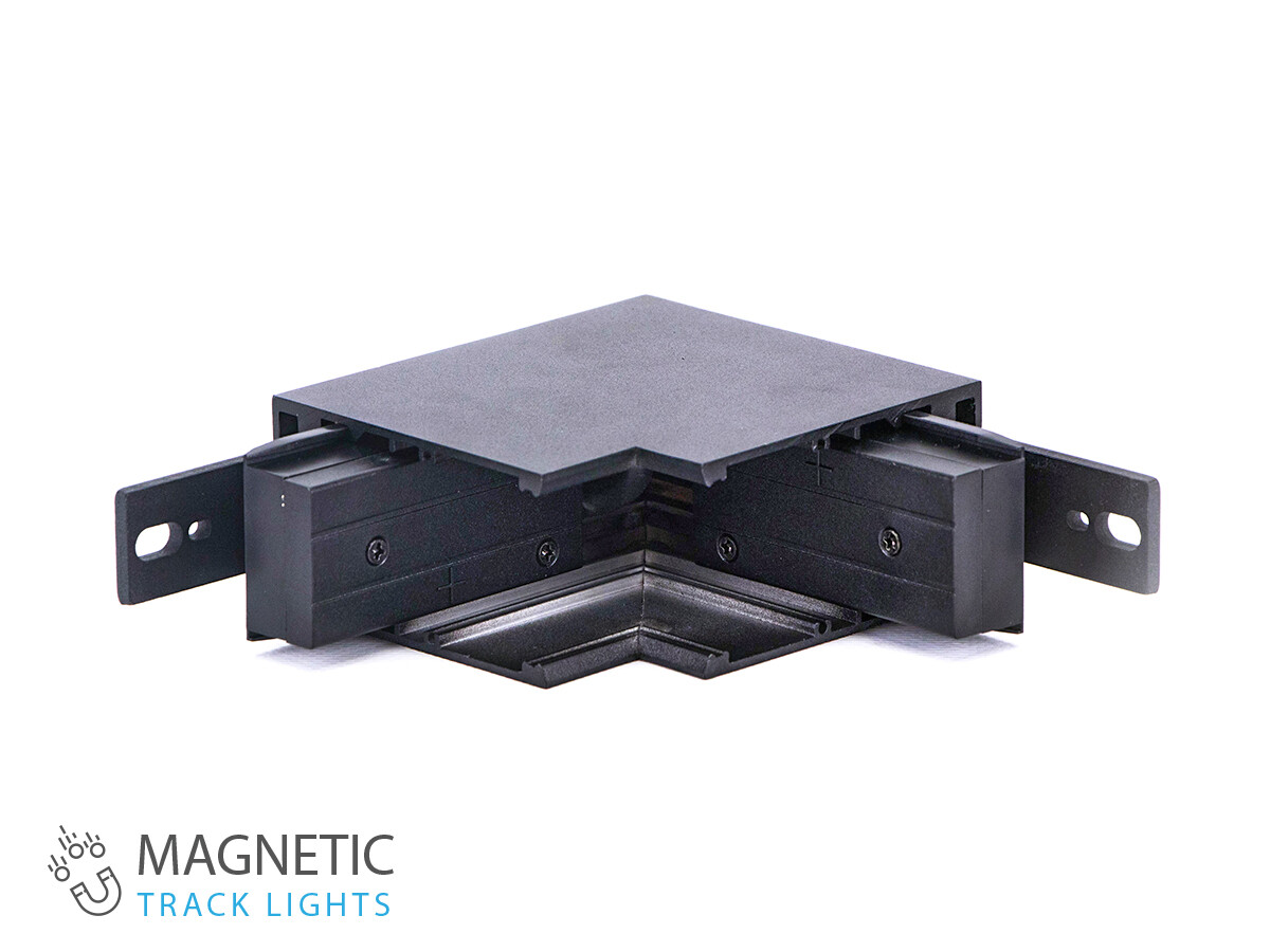 Connettore Angolo Esterno L Verticale Binario Magnetico 48V Nero